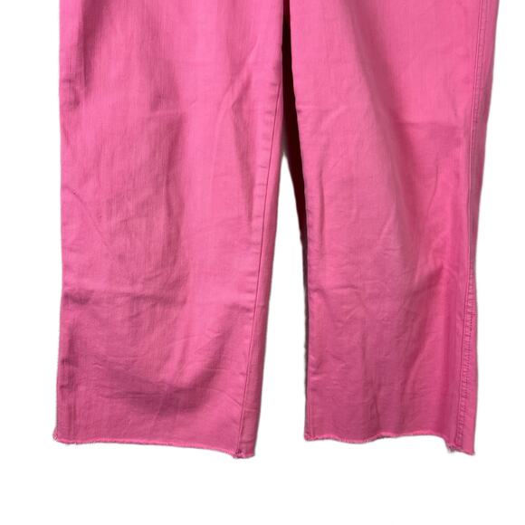 Judy Blue Pink High Rise Cropped Wide Leg Jeans Size 31 - Picture 4 of 9